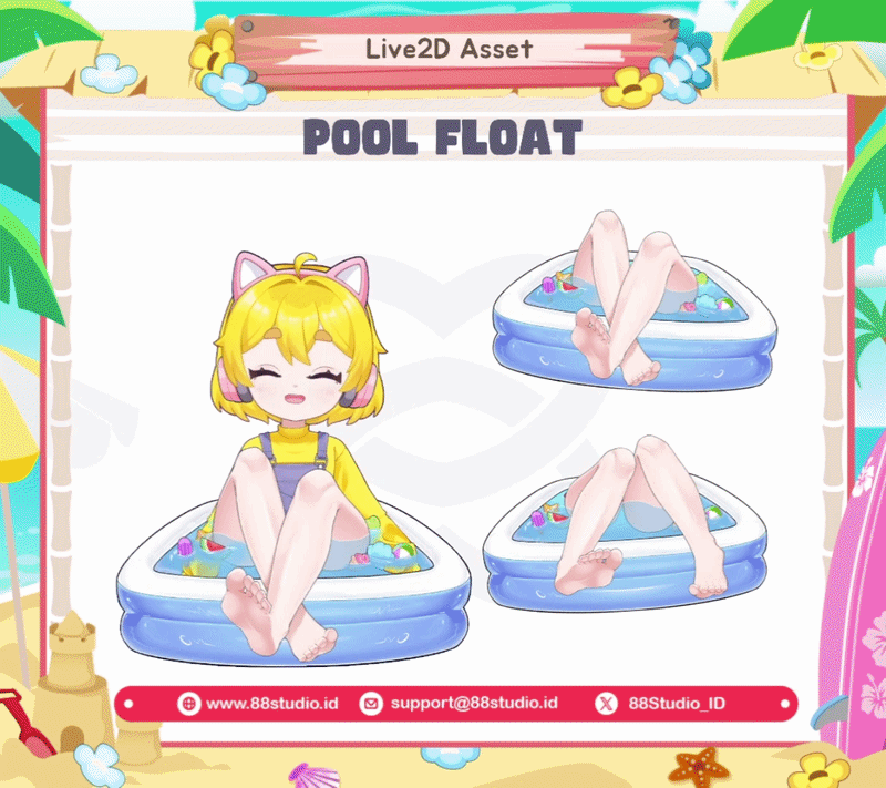 Pool Float Asset Live2D Summer Asset