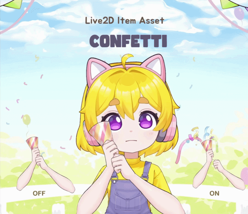 Confetti Live2D Asset 88 Studio Birthday