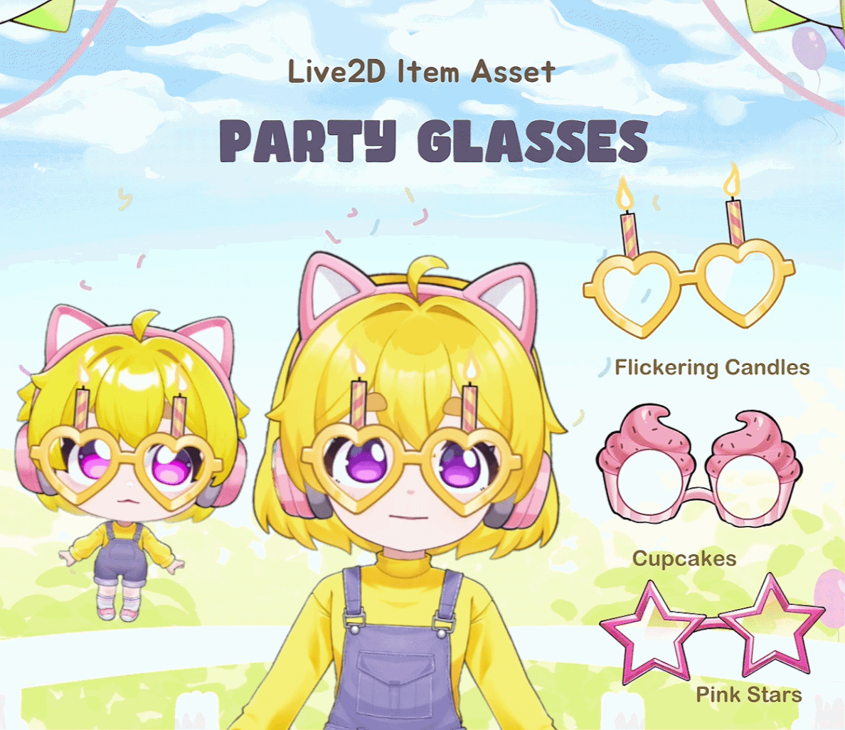 Party Glasses Live2D Asset 88 Studio Birthday