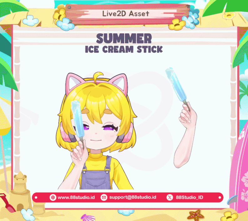 Ice Cream Stick Hand Live2D Summer Asset ❄️